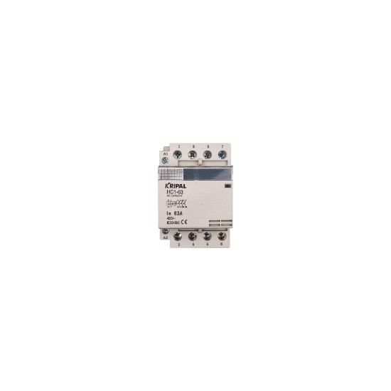 Ρελέ ισχύος ράγας 3 Στοιχείων - 4NO - 63A 220/240V AC - HC1-40 - Kripal