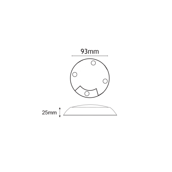 Απλικα LED PS Στρογγυλή IP66 2.6W 12V DC 4000k 93x25mm - DIP - LG2451LNW - aca