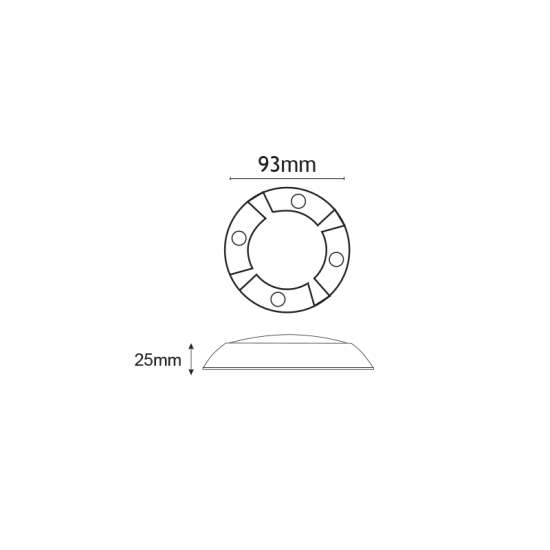 Cover fot circuit LED 1Hole  93x25mm - DIP - HI2451 - aca