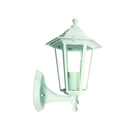 Hexagon aluminium lanterns E27 White Aliminium+Glass 216x305mm - aca