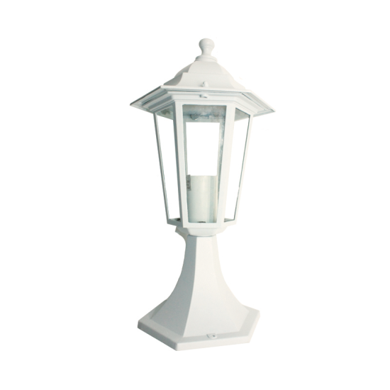 Hexagon aluminium lanterns Base E27 White Aliminium+Glass 190x365mm - aca