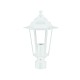 Hexagon aluminium lanterns Base columns E27 White Aliminium+Glass 202x365mm - aca
