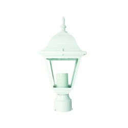 Φανάρι με βάση για κολωνάκι αλουμίνιο 1XE27 λευκό Τετράγωνο 150x345mm - aca