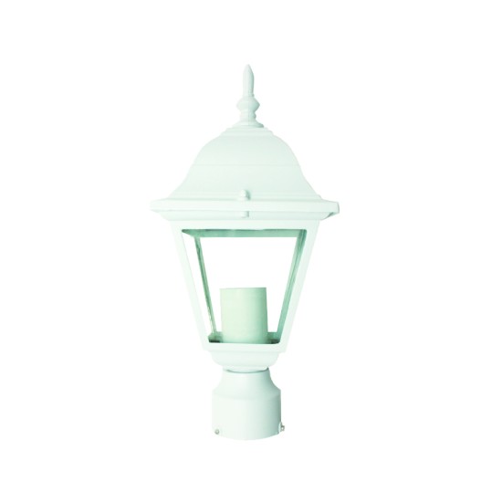 Φανάρι με βάση για κολωνάκι αλουμίνιο 1XE27 λευκό Τετράγωνο 150x345mm - aca