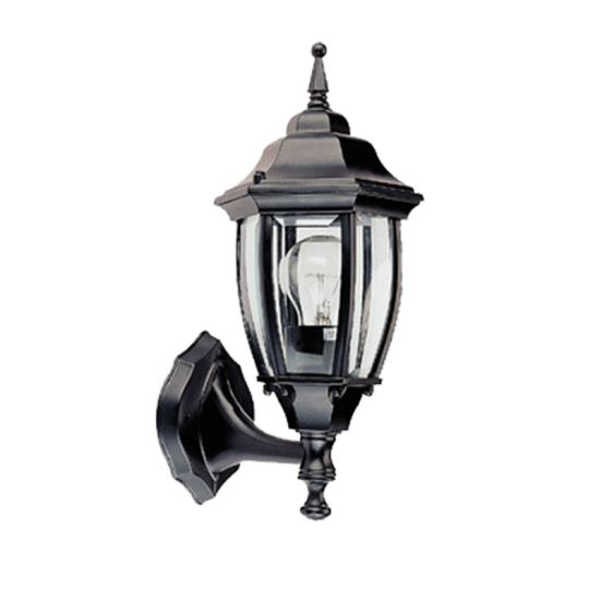 Hexagon aluminium lanterns E27 Black Aliminium+Glass 203x375mm - aca