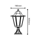 Hexagon aluminium lanterns Base E27 Black Aliminium+Glass 165x505mm - aca
