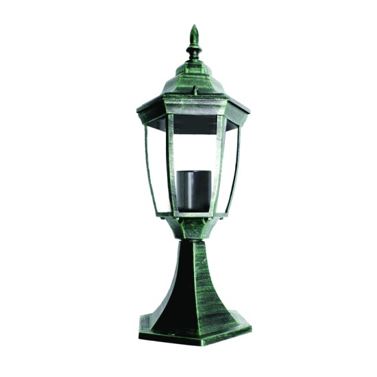 Hexagon aluminium lanterns Base E27 Black Aliminium+Glass 165x505mm - aca
