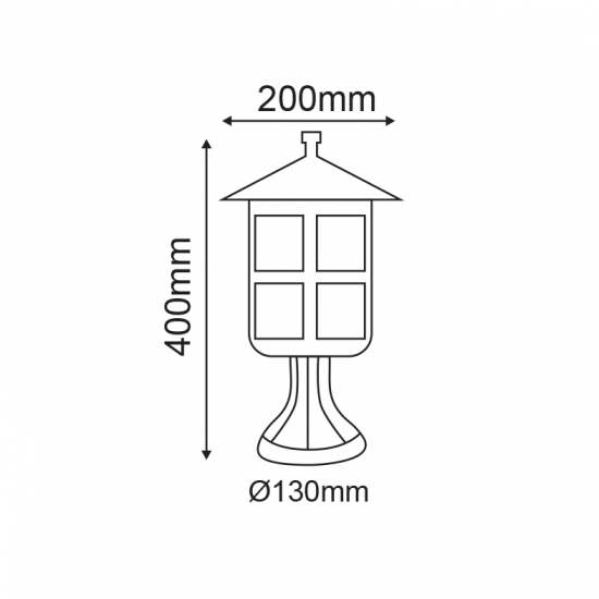 Φανάρι κολώνας αλουμινίου παραδοσιακό CRES 1XE27 Τοίχου Σκουριά πάνω 200x400mm - aca