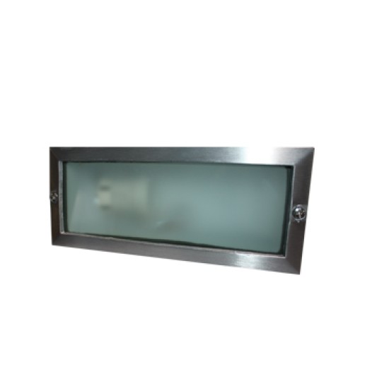 Recessed corridor wall luminaires Satin nickel  1xE27 230V 40W  IP54 Stainless steel + Glass - HI7002E27