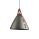 Pendant light 1 x E27 40W Metal + Leather + PVC Cable / Anthracite + Camel colour D33XH100CM NAOMI - acadecor
