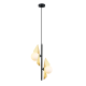 Pendant light 2xG9 max 28W Metal + Glass + PVC Cable  / Gold + Black + White 26Χ19ΧΗ118CM POLYGON - acadecor