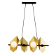 Pendant light 4xG9 max 25W Metal + Glass + PVC Cable  / Gold + Black + White 68Χ26ΧΗ120CM POLYGON - acadecor