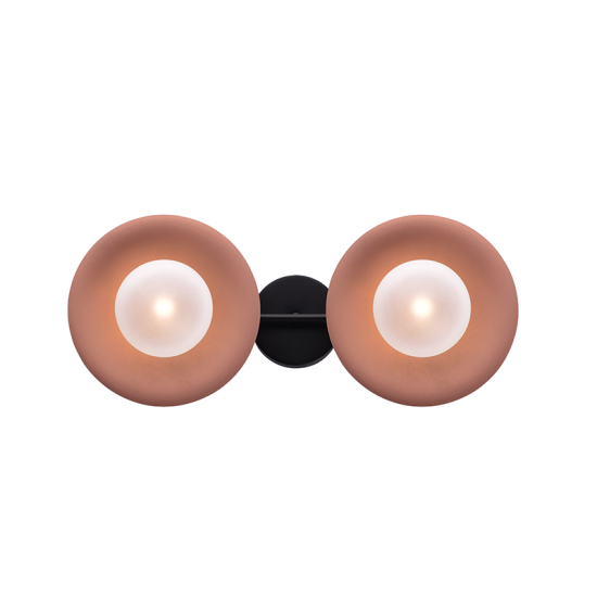 Φωτιστικό επίτοιχο 2 x G9 25w Μέταλλο + Γυαλί + PVC Μάυρο καλώδιο / Χάλκινο βαφής + Μάυρο μάτ + Λευκό - Διάφανο 20X47X18CM HYDRA - acadecor