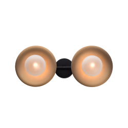 Φωτιστικό επίτοιχο 2 x G9 25w Μέταλλο + Γυαλί  / Βουρτσιστό ορείχαλκο + Μάυρο μάτ + Λευκό - Διάφανο 20X47X18CM LAYLA - acadecor