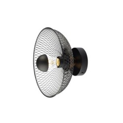 Φωτιστικό επίτοιχο 1 x E27 40w Μέταλλο + PVC Μάυρο καλώδιο / Μάυρο μάτ + Σατινέ ορείχαλκο D24Χ12CΜ KOBE - acadecor