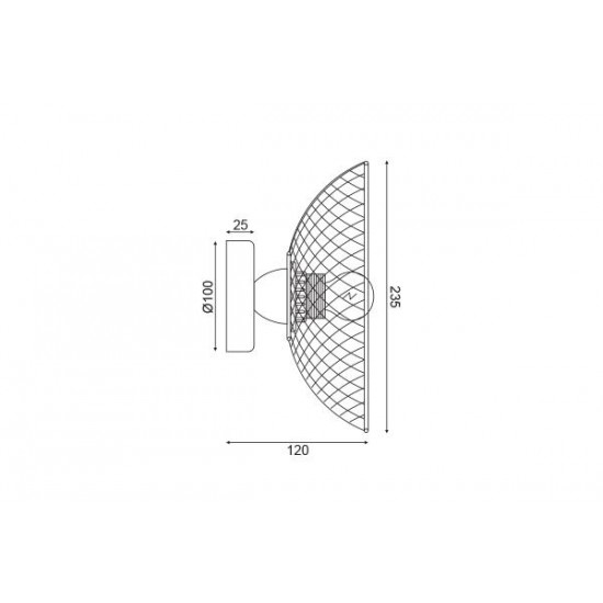 Φωτιστικό επίτοιχο 1 x E27 40w Μέταλλο + PVC Μάυρο καλώδιο / Μάυρο μάτ + Σατινέ ορείχαλκο D24Χ12CΜ KOBE - acadecor