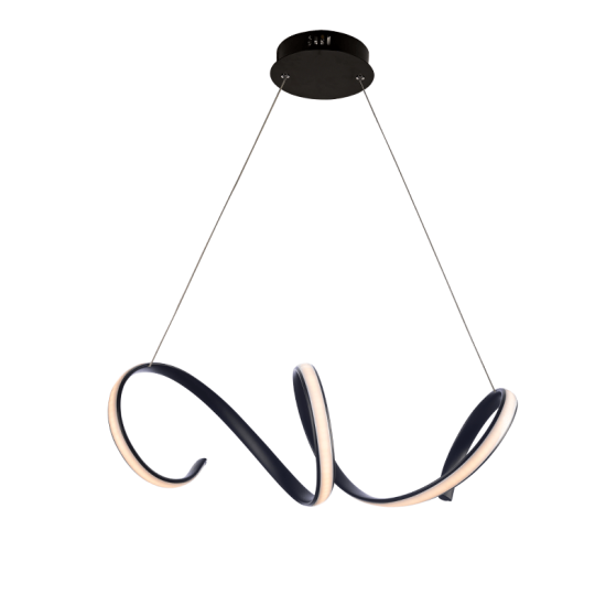 Φωτιστικό κρεμαστό LED 40W 3000k 2400lm Αλουμίνιο + Ακρυλικό + PVC σύρμα καλώδιο / Μάυρο 64X22ΧΗ120CM CLEO - acadecor