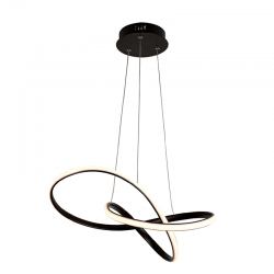 Φωτιστικό κρεμαστό LED 48W 3000k 2880lm Αλουμίνιο + Ακρυλικό + PVC σύρμα καλώδιο / Μάυρο 48Χ44XΗ120CM GORDIUS - acadecor