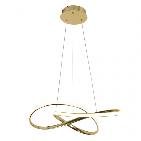 Φωτιστικό κρεμαστό LED 48W 3000k 2880lm Αλουμίνιο + Ακρυλικό + PVC σύρμα καλώδιο / Μάυρο 48Χ44XΗ120CM GORDIUS - acadecor