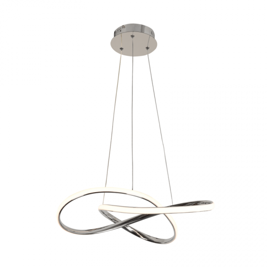 Φωτιστικό κρεμαστό LED 48W 3000k 2880lm Αλουμίνιο + Ακρυλικό + PVC σύρμα καλώδιο / Μάυρο 48Χ44XΗ120CM GORDIUS - acadecor