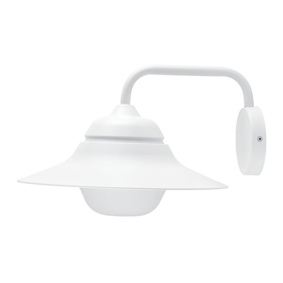 Φωτιστικό επίτοιχο κήπου 1xΕ27 Ατσάλι+Γυαλί Λευκό Φ340mmx245mm  JULIE - aca