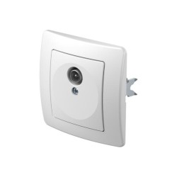 Πρίζα TV-R Απλή 0dB PW Λευκό / TEM EKONOMIK