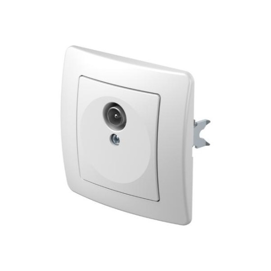 Πρίζα TV-R Απλή 0dB PW Λευκό / TEM EKONOMIK