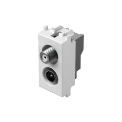 Πρίζα SAT-TV τερματική 1dB λευκό 1M PW - TEM MODUL