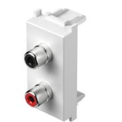 Πρίζα ήχου audio λευκό 2xRCA 1M PW - TEM MODUL