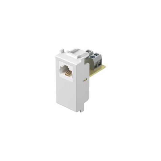 Πρίζα TEL LT RJ11 8/4 Λευκό 1M PW - TEM MODUL