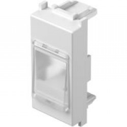 Προσαρμογέας λευκό R&M με προστασία απο την σκόνη 1M PW - TEM MODUL