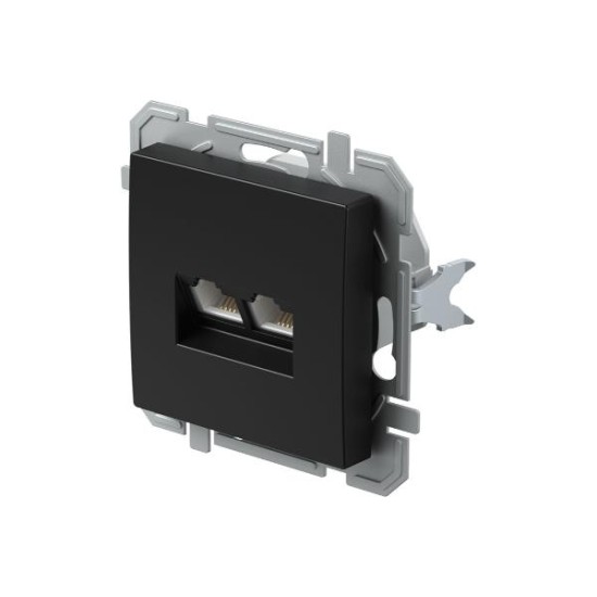 Πρίζα Tel KS διπλή 2xRJ11 6/4 PW Λευκό XO LOGIQ TEM 