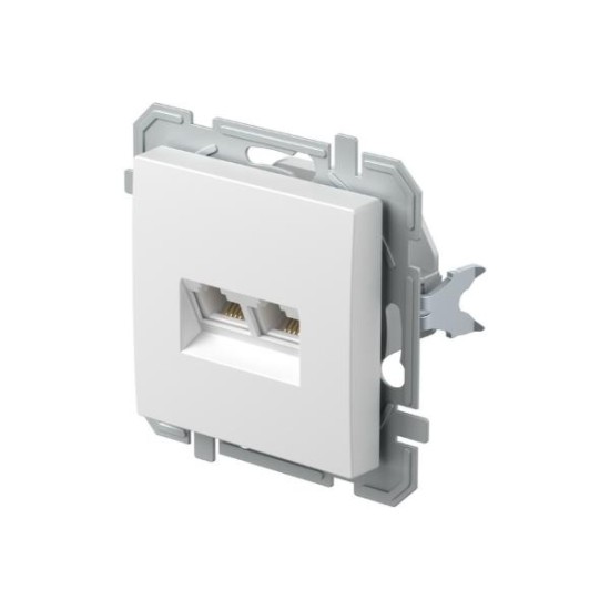 Πρίζα Tel KS διπλή 2xRJ11 6/4 PW Λευκό XO LOGIQ TEM 