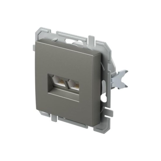 Πρίζα Tel KS διπλή 2xRJ11 6/4 PW Λευκό XO LOGIQ TEM 