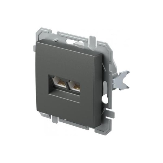 Πρίζα CAT5e KS διπλή 2x RJ45 8/8 PW Λευκό XO LOGIQ TEM 