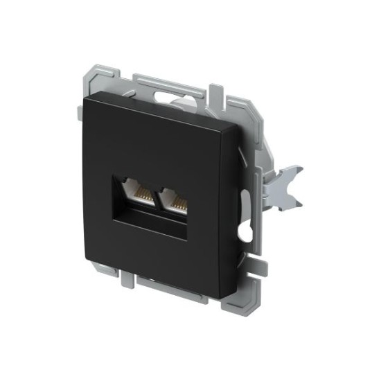 Πρίζα CAT5e KS διπλή 2x RJ45 8/8 PW Λευκό XO LOGIQ TEM 