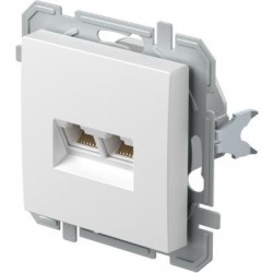 Πρίζα CAT5e KS διπλή 2x RJ45 8/8 PW Λευκό XO LOGIQ TEM 