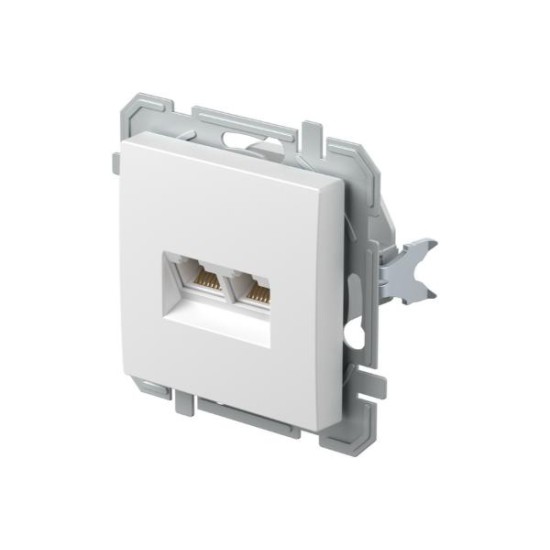 Πρίζα CAT5e KS διπλή 2x RJ45 8/8 PW Λευκό XO LOGIQ TEM 