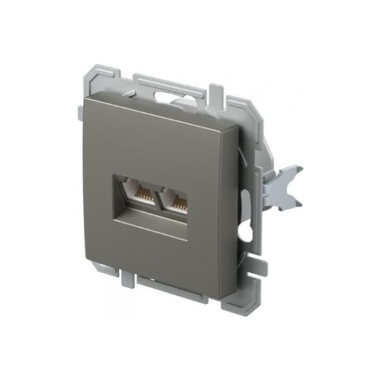 Πρίζα CAT5e KS διπλή 2x RJ45 8/8 PW Λευκό XO LOGIQ TEM 