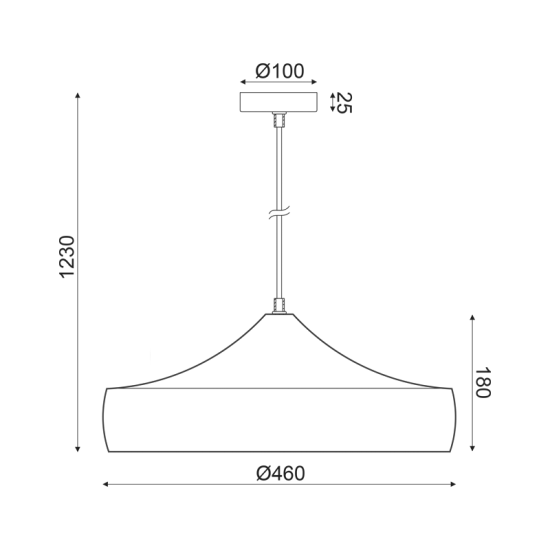 Κρεμαστό 1 x E27 60W Μέταλλο + PVC μάυρο καλώδιο  / Αμμώδες μάυρο + Χρυσό Φ46ΧΗ123CM CALIPHATE - acadecor