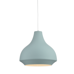 Pendant light 1 x E27 60W  Metal + White fabric cable / Matt pale petrol + White Φ35XH135CM HAVANA - acadecor