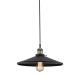 Pendant light 1 x E27 60W Metal + PVC Black cable / Matt black + Antique brass Φ36M HIPPOLYTE - acadecor