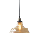 Pendant light 1 x E27 60W Metal + Glass + PVC black cable  / Antique brass + Amber Φ28M SMYRNA - acadecor
