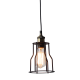 Pendant light 1 x E14 60W Metal + Black fabric cable / Matt black + Antique brass  Φ15ΧΗ17CM SOTIS - acadecor
