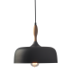 Κρεμαστό 1 x E27 60W Μέταλλο + Ξύλο + PVC μάυρο καλώδιο  / Μάυρο μάτ Φ32CM  CUBA - acadecor