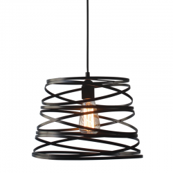 Φωτιστικό κρεμαστό 1xE27 60W max Μεταλλικό / Μάυρο μάτ σπιράλ Φ25CM JAZZ- acadecor