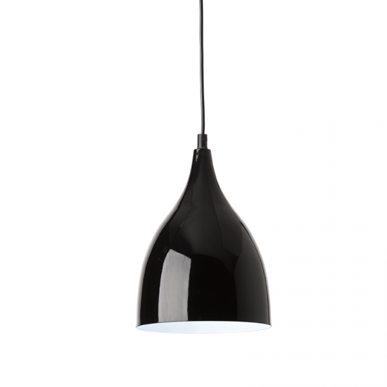 Pendant light 1 x E27 60W Metal + PVC cable / Black Φ17ΧΗ23cm ROXANNE - acadecor