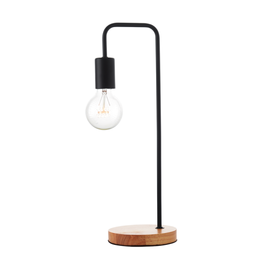 Table light 1XE27 max 60W Metal + Wood + PVC cable  / Mint + Natural Φ18xΗ48cm NAXOS - acadecor 