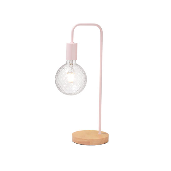 Table light 1XE27 max 60W Metal + Wood + PVC cable  / Mint + Natural Φ18xΗ48cm NAXOS - acadecor 