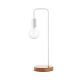 Table light 1XE27 max 60W Metal + Wood + PVC cable  / Mint + Natural Φ18xΗ48cm NAXOS - acadecor 